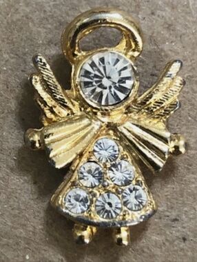 Vintage Camco Clear Rhinestone Gold Tone Metal Lapel Pin